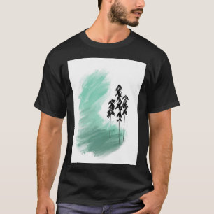 Scandinavian green tree art simple modern mint T-Shirt