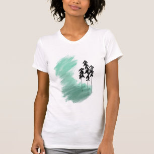 Scandinavian green tree art simple modern mint T-Shirt