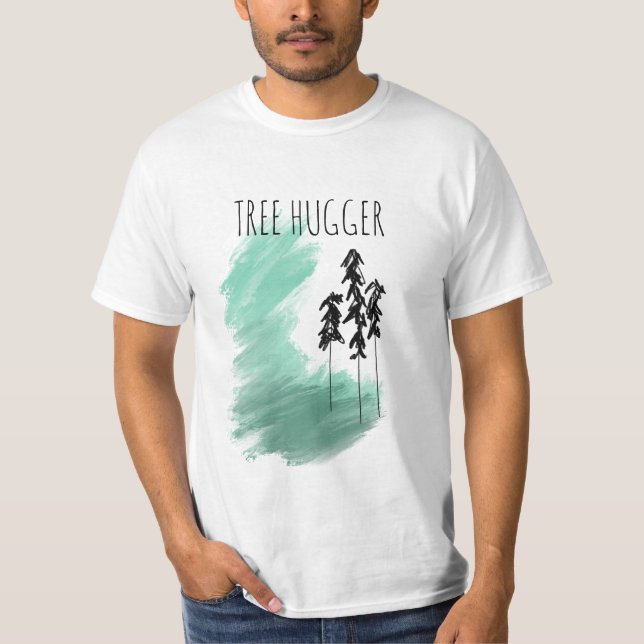 Scandinavian green tree art simple modern mint  T-Shirt (Front)