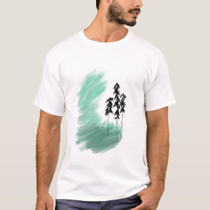 Scandinavian green tree art simple modern mint T-Shirt