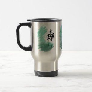 Scandinavian green tree art simple modern mint travel mug