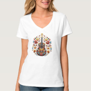 Scandinavian guitar folk art T-Shirt