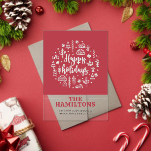 Scandinavian Happy Holidays Personalised Cards