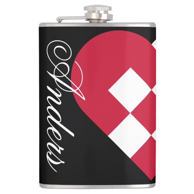Scandinavian Heart Hip Flask (Front)