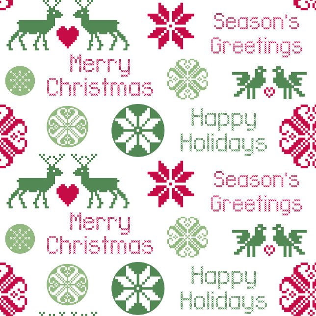 Scandinavian Holiday Folk Art Pattern Cushion (Creator Uploaded)