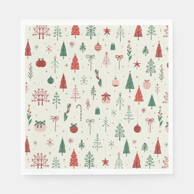 Scandinavian Holiday Forest Napkin (Front)