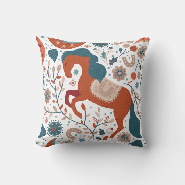Scandinavian Horse Cute Cushion (Front)