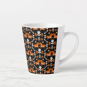 Scandinavian Horse Folk Art Latte Mug