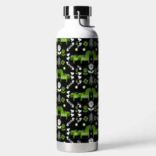 Scandinavian Horse Folk Art Water Bottle