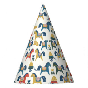 Scandinavian Horses: Colourful Folk Art Party Hat