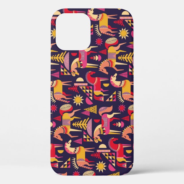Scandinavian Horses: Decorative Seamless Design Case-Mate iPhone Case (Back)