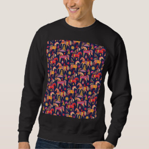 Scandinavian Horses: Decorative Seamless Design Sweatshirt