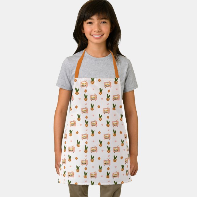 Scandinavian House TV Seamless Pattern Apron (Insitu)