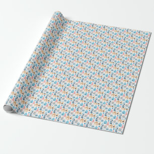 Scandinavian houses, winter mood pattern. wrapping paper