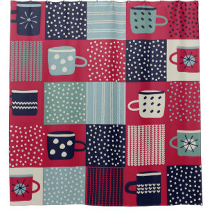 Scandinavian Hygge: Rustic Pattern Mix Shower Curtain