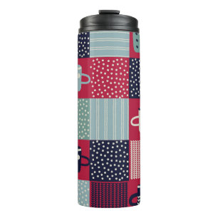 Scandinavian Hygge: Rustic Pattern Mix Thermal Tumbler