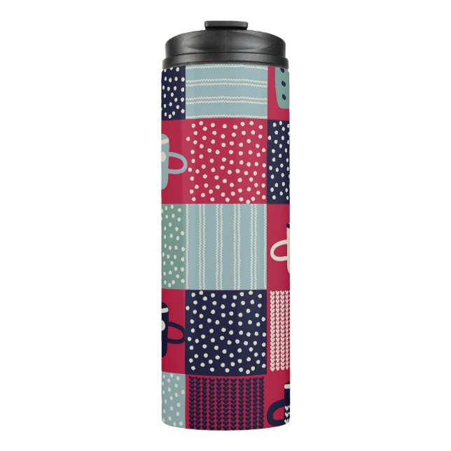 Scandinavian Hygge: Rustic Pattern Mix Thermal Tumbler (Front)