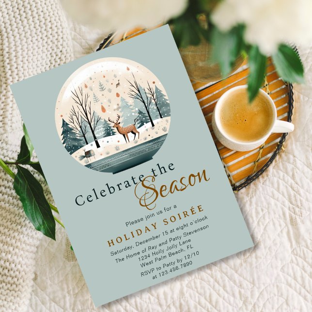 Scandinavian Hygge Woodland Deer Holiday Soiree Invitation (Creator Uploaded)