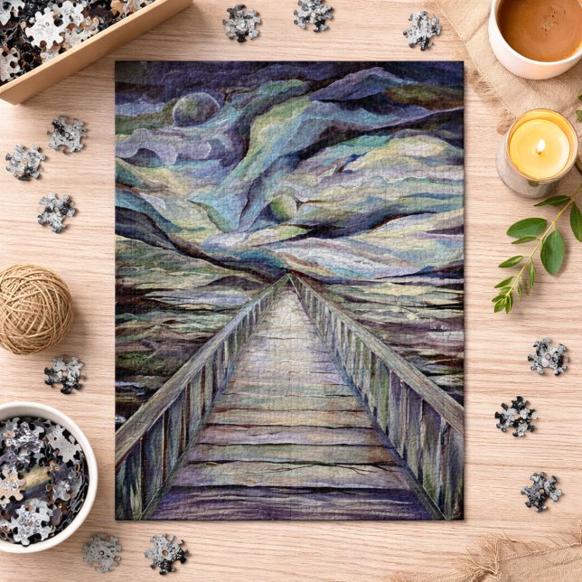 Scandinavian Idyllic Cold Winter Night  Full Moon  Jigsaw Puzzle (Creator Uploaded)