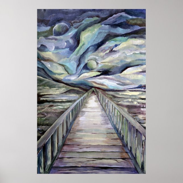 Scandinavian Idyllic Cold Winter Night  Full Moon  Poster (Front)