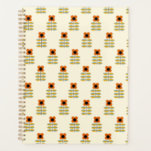 Scandinavian Inspired Orange Floral Pattern Planner