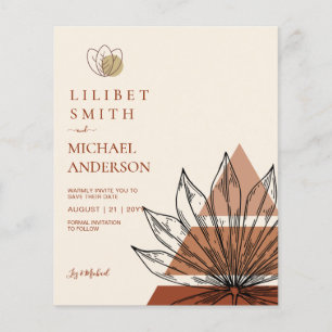 Scandinavian Japandi Abstract Lines Save Date Flyer