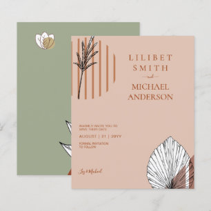 Scandinavian Japandi Abstract Shapes SAVE THE DATE