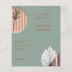 Scandinavian Japandi Abstract Shapes SAVE THE DATE Flyer
