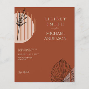 Scandinavian Japandi Modern Abstract Save Dates Flyer