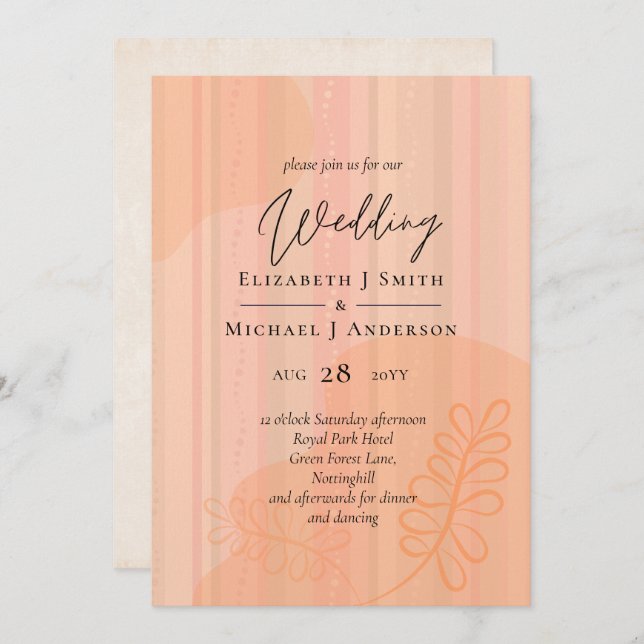 Scandinavian Japandi Modern Abstract Wedding (Front/Back)