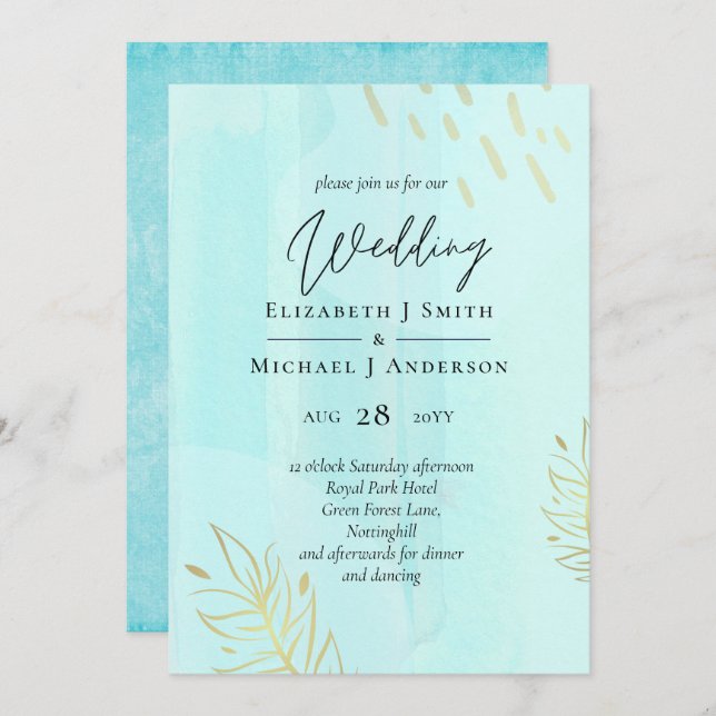 Scandinavian Japandi Modern Abstract Wedding (Front/Back)