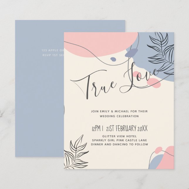 Scandinavian Japandi Modern Abstract Wedding (Front/Back)