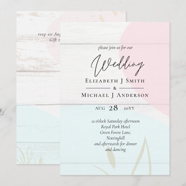 Scandinavian Japandi Modern Abstract Wedding (Front/Back)