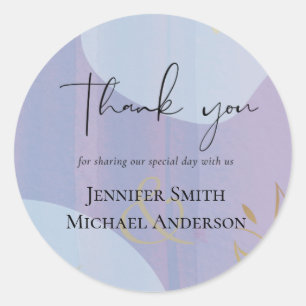 Scandinavian Japandi Modern Abstract Wedding Classic Round Sticker