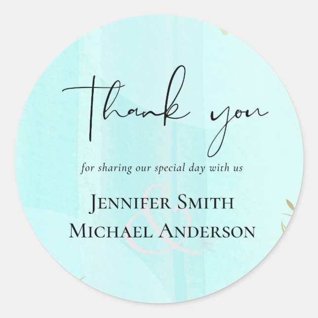 Scandinavian Japandi Modern Abstract Wedding Classic Round Sticker (Front)