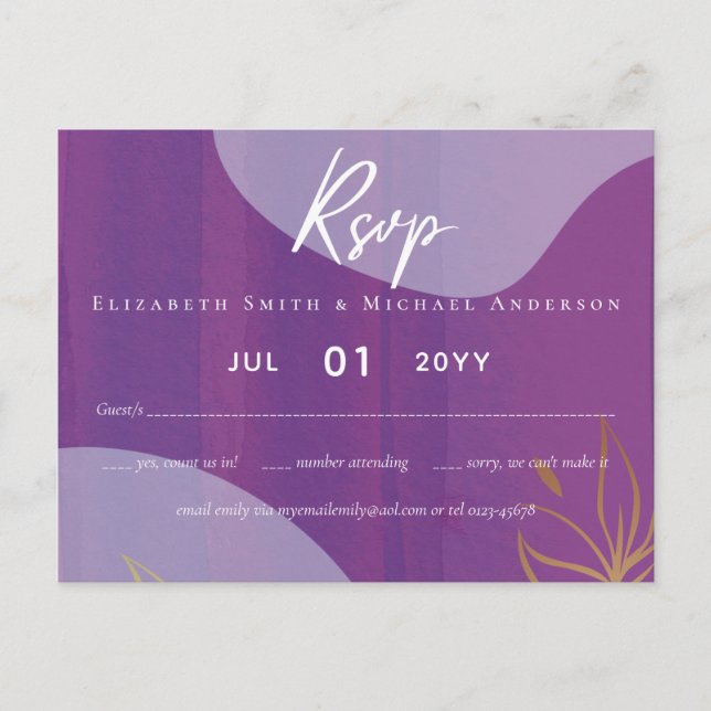 Scandinavian Japandi Modern Abstract Wedding Postcard (Front)