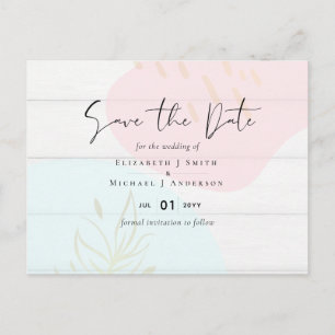 Scandinavian Japandi Modern Abstract Wedding Postcard