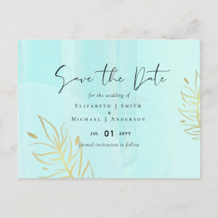 Scandinavian Japandi Modern Abstract Wedding Postcard