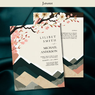 Scandinavian Japandi Wedding Theme Earth Tones Invitation