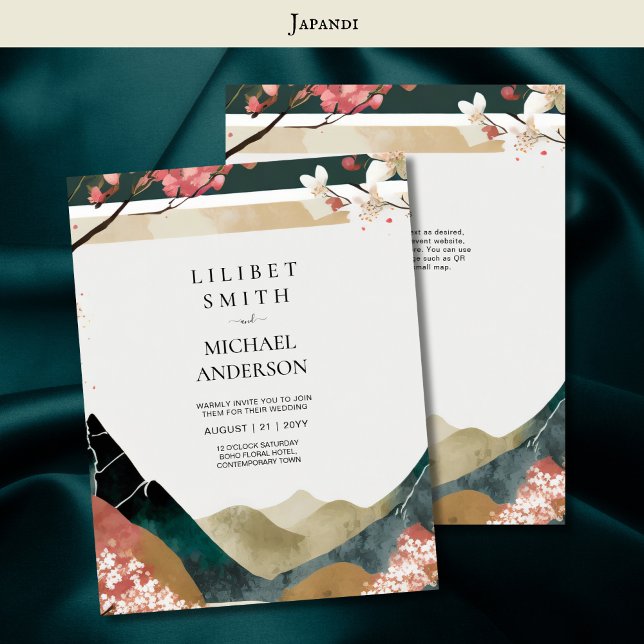 Scandinavian Japandi Wedding Theme Earth Tones Invitation (Creator Uploaded)