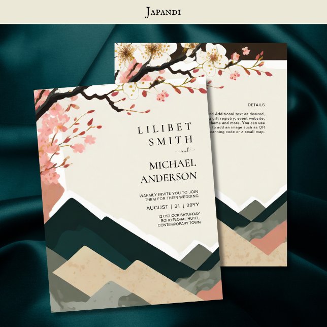 Scandinavian Japandi Wedding Theme Earth Tones Invitation (Creator Uploaded)