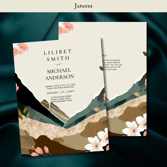 Scandinavian Japandi Wedding Theme Earth Tones Invitation (Creator Uploaded)