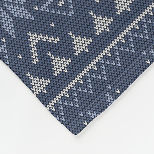 Scandinavian, knitting fleece blanket (Corner)