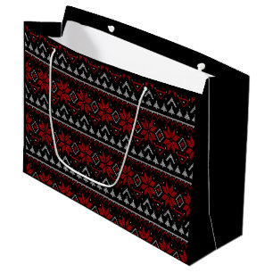 Scandinavian, knitting large gift bag