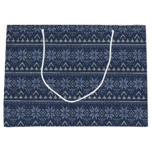 Scandinavian, knitting large gift bag