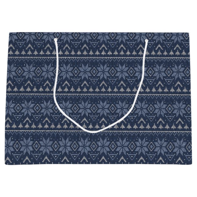 Scandinavian, knitting large gift bag (Front)