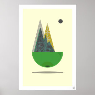 Scandinavian Landscape Art Print Abstract Modern