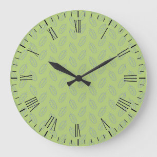 Scandinavian Leaves Pattern Large Clock