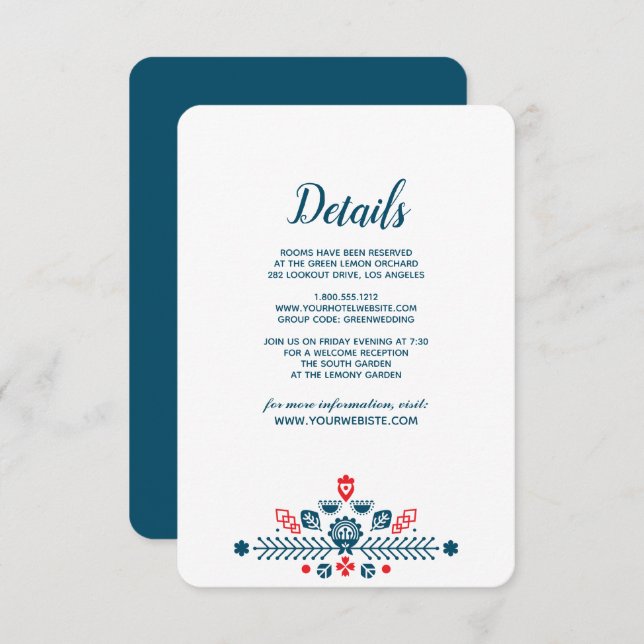 Scandinavian Love | Wedding Guest Details Invitation (Front/Back)