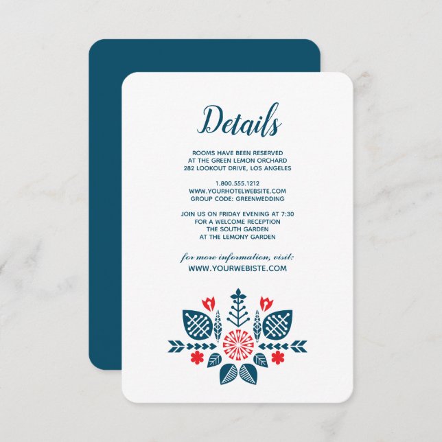 Scandinavian Love | Wedding Guest Details Invitation (Front/Back)